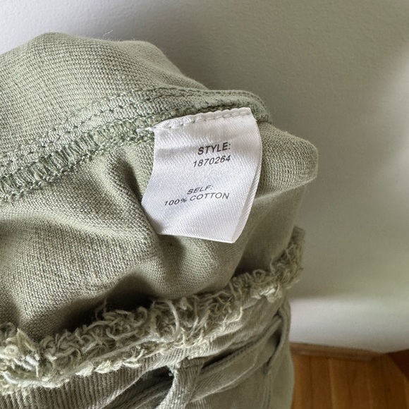 Anthropologie Current Air tie waist wide leg cropped chino size large. - Picture 4 of 10